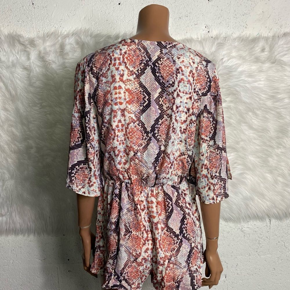 Lovers + Friends Python Snakeskin Print Romper S - image 5